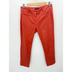Ann Taylor Pants Women 2 Orange Devin Fit Hidden Fly Cotton Spandex Blend